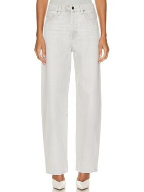 Goldsign The Idris High Rise Wide Leg Jeans in Grey Hawley Size 24